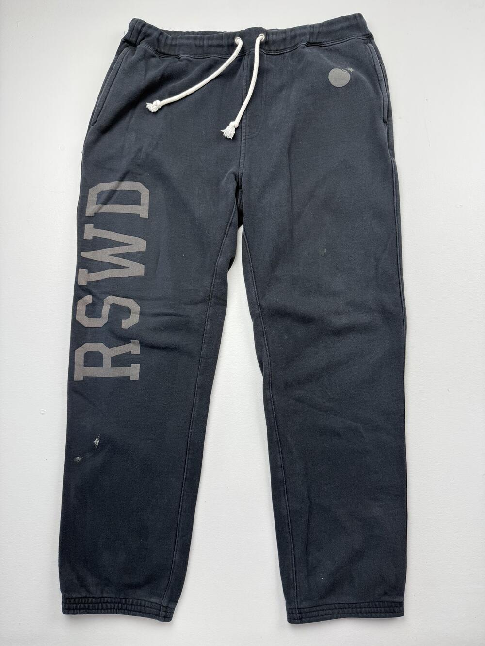 The Hundreds Pants Mens XL Black Fleece Sweatpants Joggers Bomb Logo RSWD